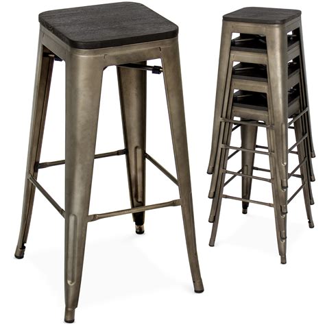 backless fabric stool metal|sturdy metal backless bar stools.